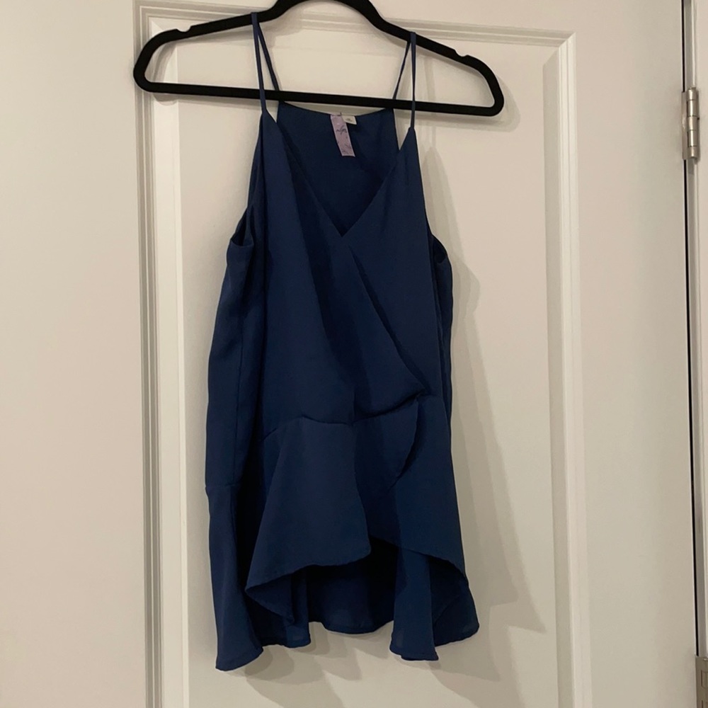 Alya Thin Strap flowy Blue Top